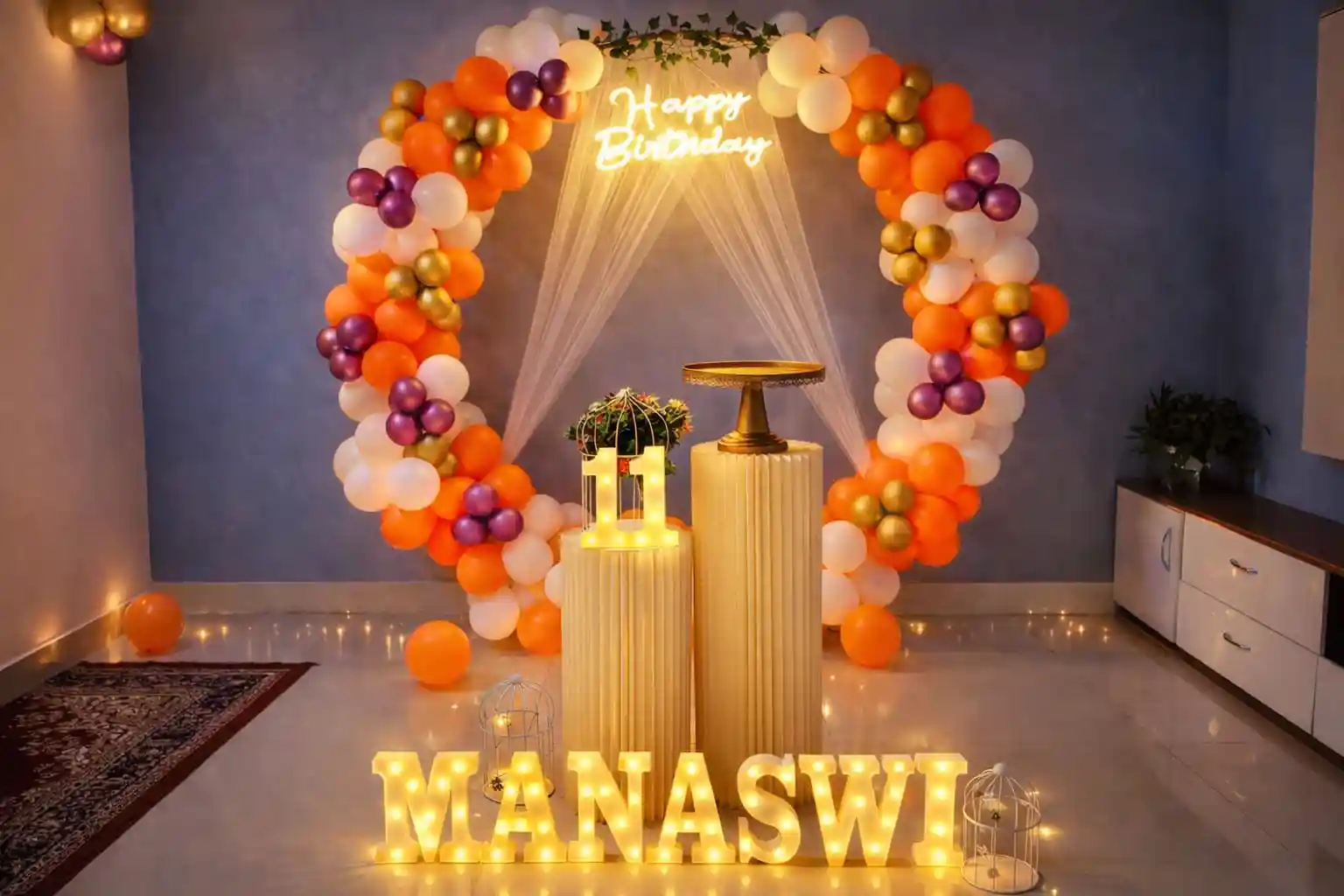 Glorious Net Birthday Ring Decor